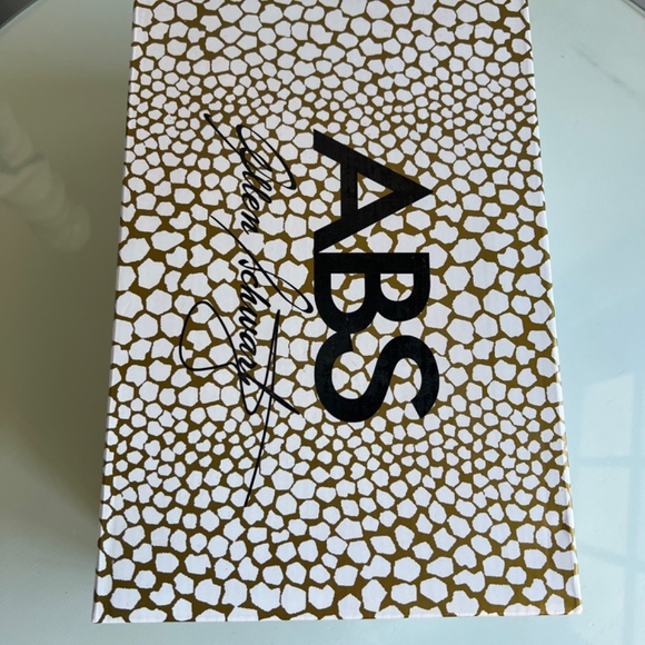 ABS by Allen Schwartz Black Satin with rhinestone heels Dress Shoes 8 1/2M - Picture 6 of 7